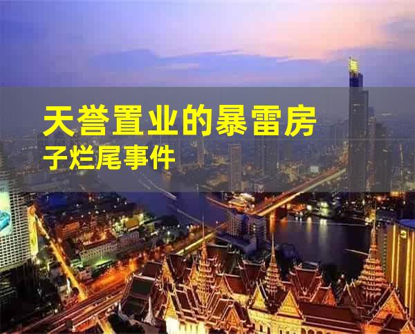 天誉置业的暴雷房子烂尾事件